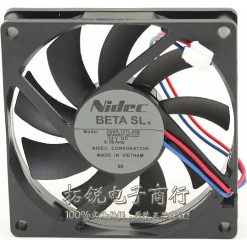 Nidec D08R-12TL 06B DC 12V 0.08A 80x80x15mm 3-wire Server Cooling Fan