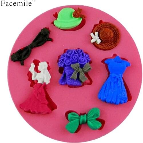 3D Fondant DIY Mold Silicone hat cloth soap Mold Making Homemade Chocolate Candy Gummy Jelly Baking cake decoration Molds 50-13