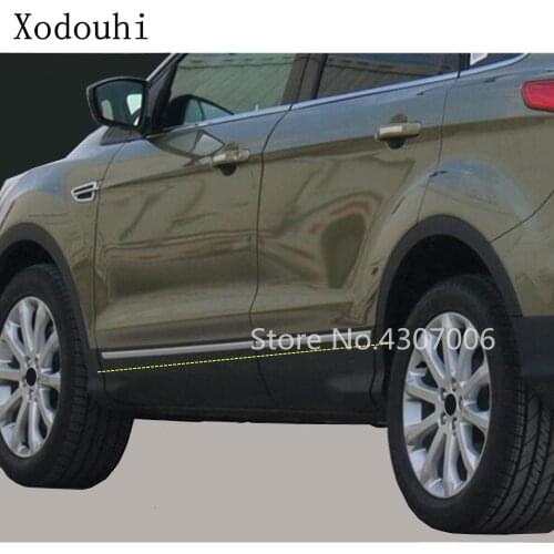 For Ford Kuga Escape 2017 2018 2019 2020 Car Door Body Trim Strip Molding Stainless Steel Stream Lamp Panel Bumper 4pcs
