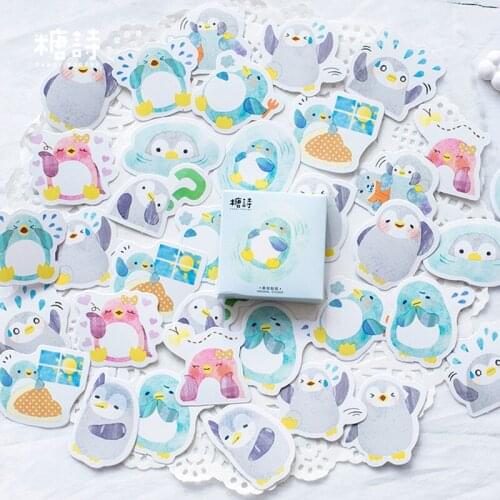 45 pcs /Boxed Stickers Little Penguin diy stickers Handbook Album Decorative Sealing stickers