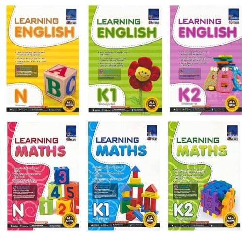 6 Books/Set Sap SAP Learning English Math N-K2 Book Kindergarten English Problems Teaching Aids In Singapore