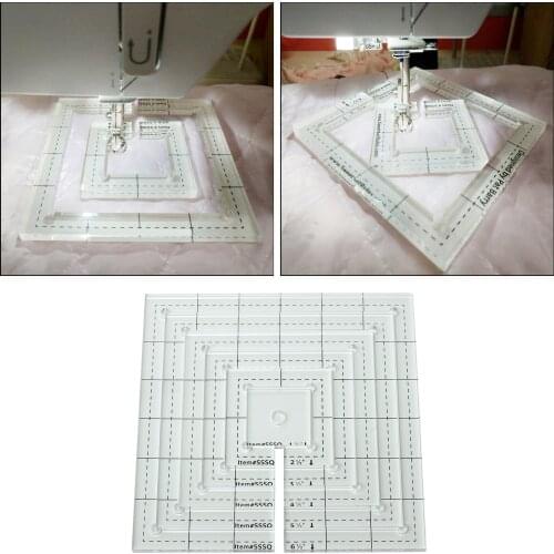 6Pack Multifunctional Acrylic Plate Quilting Template and Frame Patchwork Tailor