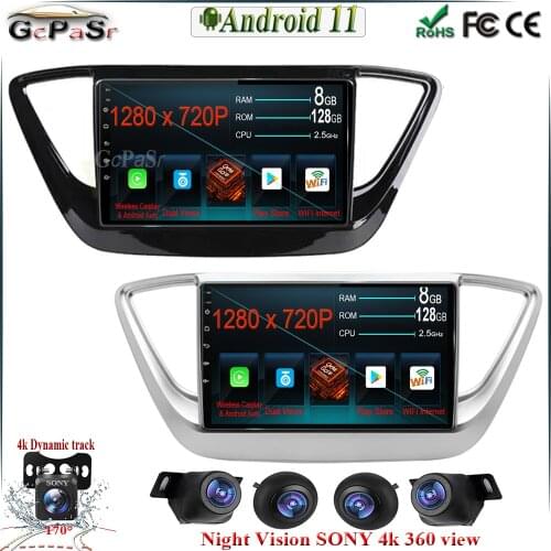 6G+128G 9'' Android 11 Carplay For Hyundai Solaris 2 Verna 2017-2020 Car Multimedia Video player GPS Navigation BT WIFI
