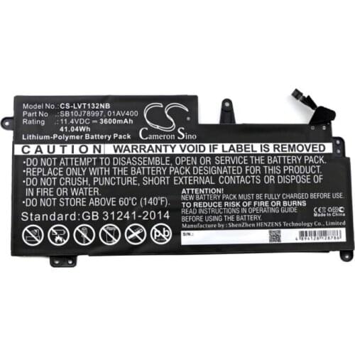 Cameron Sino 3600mAh battery for LENOVO ThinkPad 13 20GL0000US Chromebook 01AV400 SB10J78997 Notebook, Laptop Battery