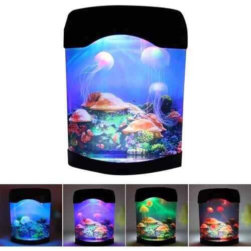 Aquarium night light LED light artificial Seajelly tank swimming mood light for home desk decoration simulation jellyfish aquari