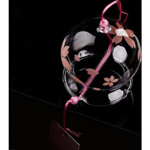 Free Shipping 4pcs/pack 7*6.5cm Japanese Style Glass Windchime Top Popular Friend Gift Hanging Bell Beautiful Home Decorative