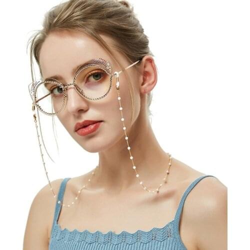 White Pearl Chain Eyeglass Chain Lanyard Reading Glasses Chains Women Accessories Sunglasses Hold Straps Cords 2021 New Fashion