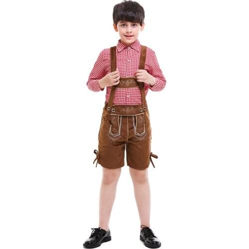 Umorden Kids Child Oktoberfest Costume Lederhosen Bavarian German Festival Beer Cospaly for Boy Teen Boys