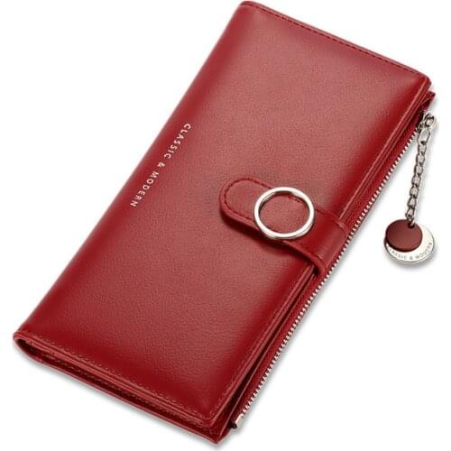 Two Fold Long Wallet For Women Korean Credit Cardholders Zipper Clutch Purse Card Holder Ladies Small Leather Coin Money Bag