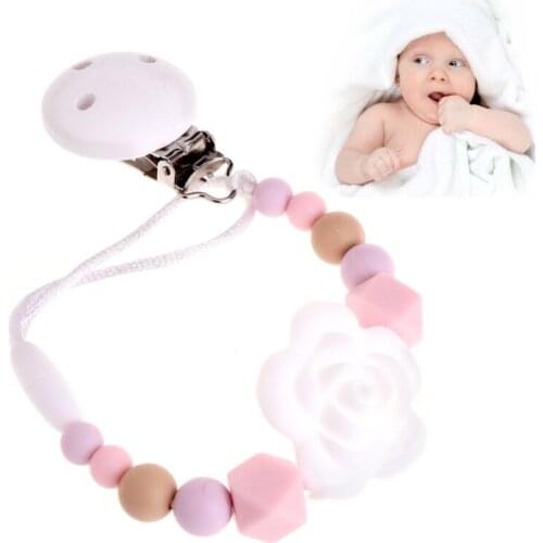 Baby Kids Silicone Chain Clip Holders Boy Girl Pacifier Soother Nipple Leash Strap