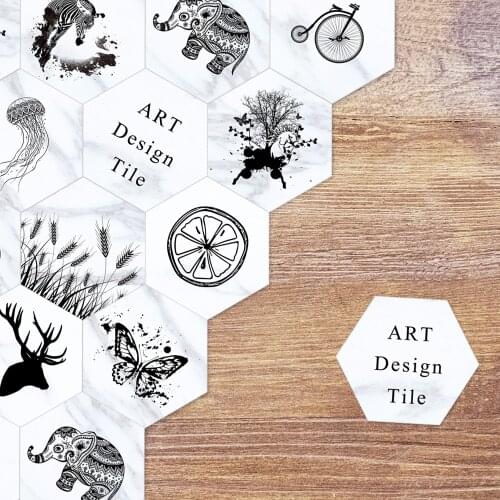 Funlife® Graphic Marble Hexagon Tile Sticker Kitchen Backsplash Wall sticker kitchen Easy to Clean DIY Peel&Stick Self-Adhesive