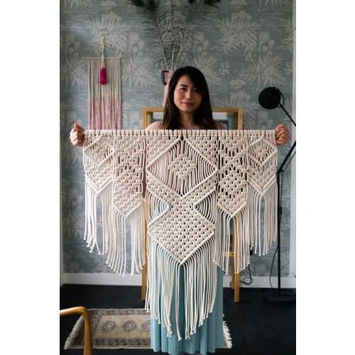 New Elegant Macrame Bohemian Tapestry Wall Hanging Chic Geometric Art Handicrafts Woven Tapestry For Home Living Room Decoration