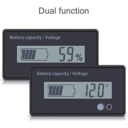 GY-6D 6-63V Battery Capacity Indicator 12V Battery Status Charge LCD Digital Lead Acid Battery Indicator Voltmeter Monitor Meter