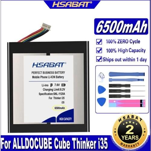 HSABAT Thinker i35 6500mAh Battery for ALLDOCUBE Cube Thinker i35 Tablet PC Kubi New Pack 10 Lines+Plug Batteries
