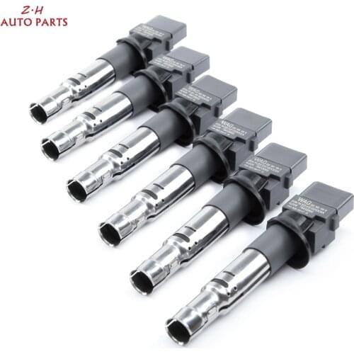 For Porsche Cayenne 955 3.2L V6 AUDI A3 TT Q7 VW Passat CC Golf Touareg Skoda Seat 022 905 715 A 6Pcs Ignition Coils 022905100P