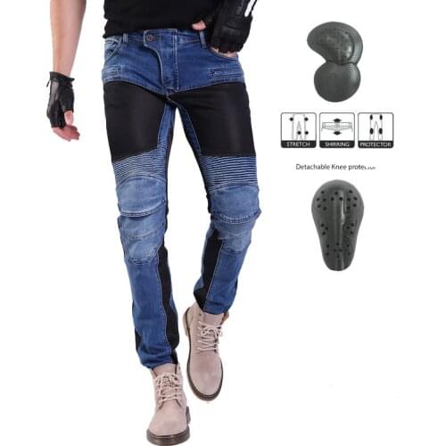 Summer stretch breathable mesh riding pants PK-719 motorcycle denim casual pants for men and women With 4Pads