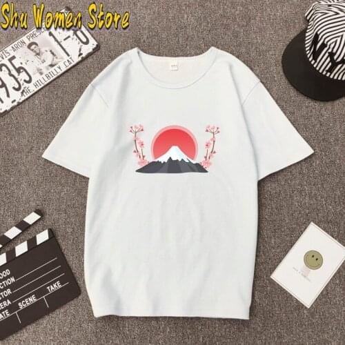 Summer Japan Scene Shirt Japanese Cherry Blossom T Shirt Mt. Fuji Shirt Japan Travel T shirt Tokyo Japan Shirt Kawaii Japanese S