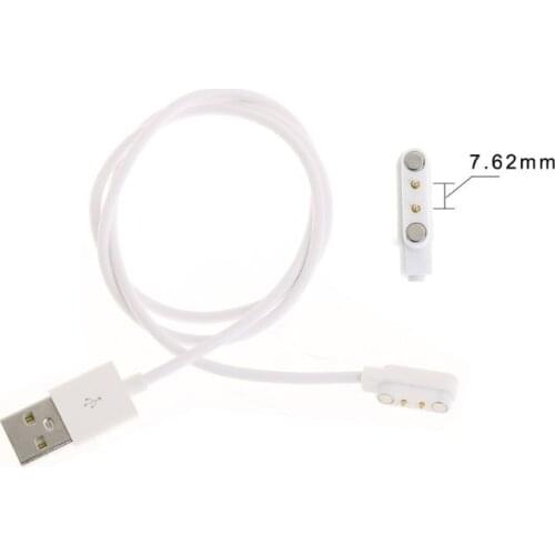 Magnetic USB Charging 2 Pins Distances 7.62mm Power Supply Cable For Smart Watch