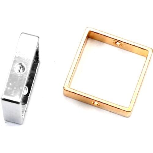 20Pcs 15x15mm Copper Square Charm Pendant Connectors For DIY Necklace Bracelet Components For Jewelry Marking Accessories