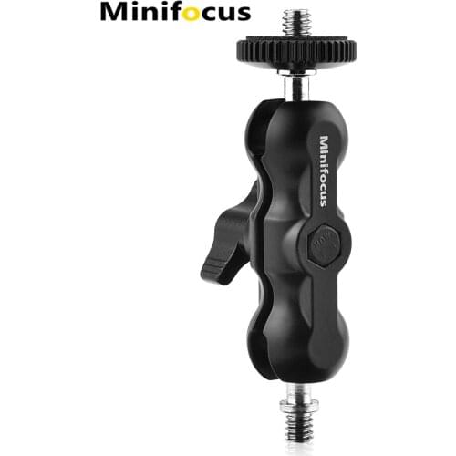 Mini Magic Arm with Dual Ball Heads Minifocus Tripod Magic Arm with 1/4 Screw for Monitor Microphone LED Video Light Flashlight