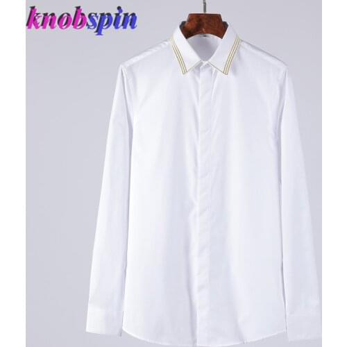 2019 Brand Shirt Men Long sleeve Slim Casual Chemise homme High quality Pure Cotton Business male dress Shirts Plus Size Camisas