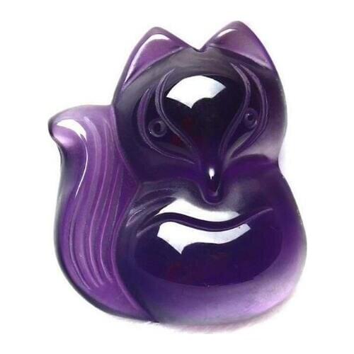 New Violet Crystal Fox Animal Pendant Necklace Sweater Chain Long Necklace For Women Jewelry Gift