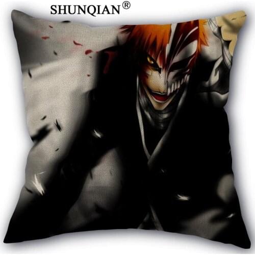 Bleach Linen Cotton Pillow Covers Printed Square Home Decorative No Core Pillowcase 45x45cm one side