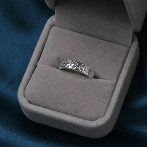 Couple Ring Couple Promise Ring Adjustable Opening Rings for Women Men Girl Valentines Day Gift Jewelry Hollow-carved Design