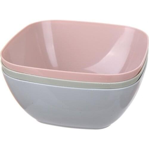 Plastic Square Bowl Unbreakable Multifunctional Plastic Eco-friendly Easy Clean Salad Fruit Bowl Kitchen Tableware