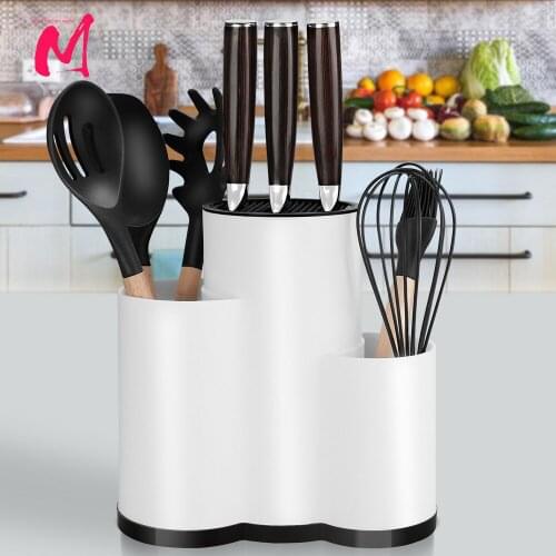 Knife Stand Multi-Function Utensil Holder Knife Block PP Flatware Drainer Storage Box Spoon Fork Kitchen Organizer Rack