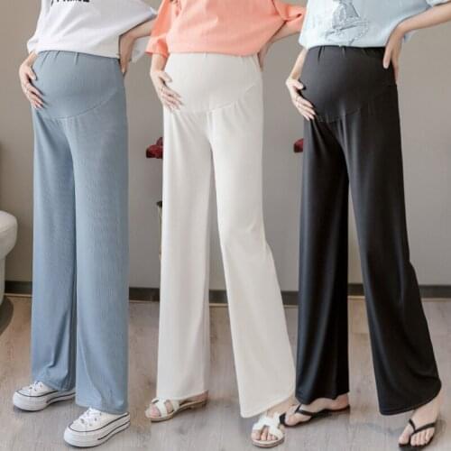 Casual Adjustable Waist Maternity Pants Women Pant For Pregnant Women Comfy Leisure Pregnancy Clothes Soft Summer Fat Legges