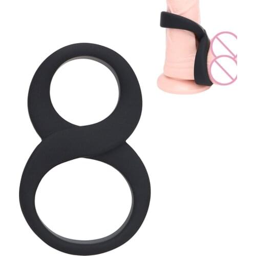 Silicone Scrotum Bind Delay Ejaculation Black Cock Ring Sex Toys for Men Erection Sex Products Elastic Penis Ring Adult Shop