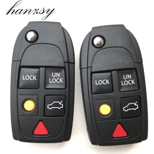 5 Buttons Flip Folding Key Case For VOLVO S60 S80 V70 XC70 XC90 Car Replacement Car Remote Key Fob Shell Cover