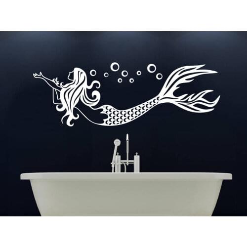 Marine animal vinyl wall decal mermaid wall sticker girl childrens room home bedroom bathroom decoration wallpaper YS12