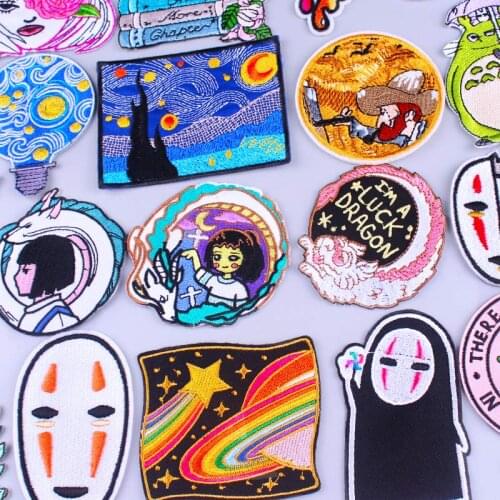 Japan/Van Gogh Embroidered Patches For Clothes Iron on Jacket patch Sewing Applique Patch on Clothes Stickers Iron on Patches