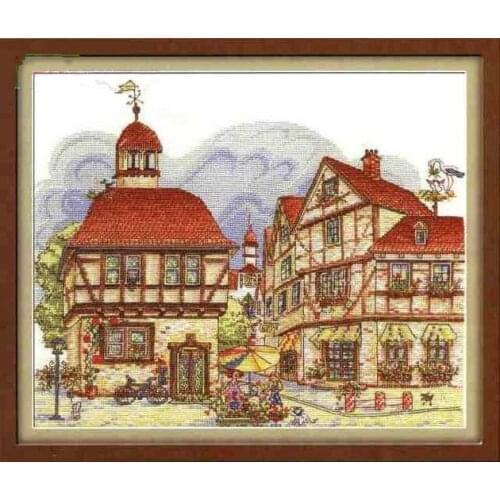 Top Quality Beautiful Lovely Counted Cross Stitch Kit Leisure City Town Flower Florists Shop Countryside Country
