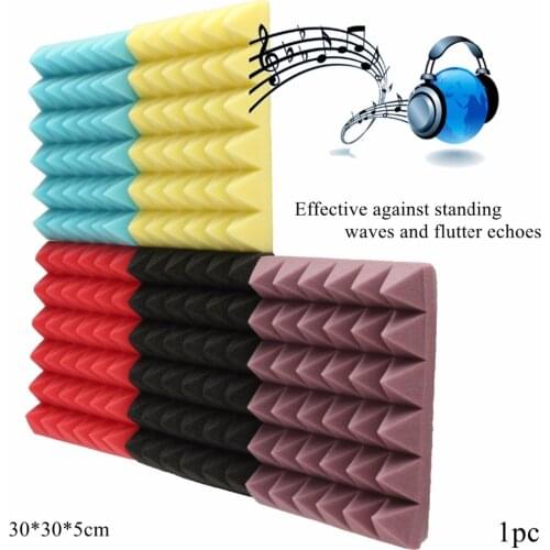 1Pcs 30x30x5cm Soundproofing Foam Studio Acoustic Soundproof Foam Sound Absorption Treatment Panel Tile Wedge Protective Sponge