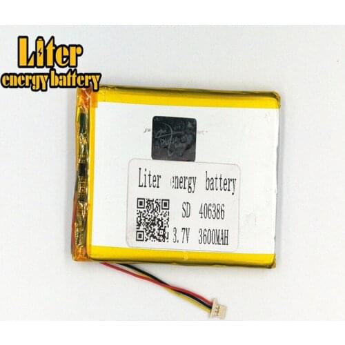 1.0MM 3pin connector 406386 3.7v 3600mah rechargeable lithium polymer Tablet PC Digital Products