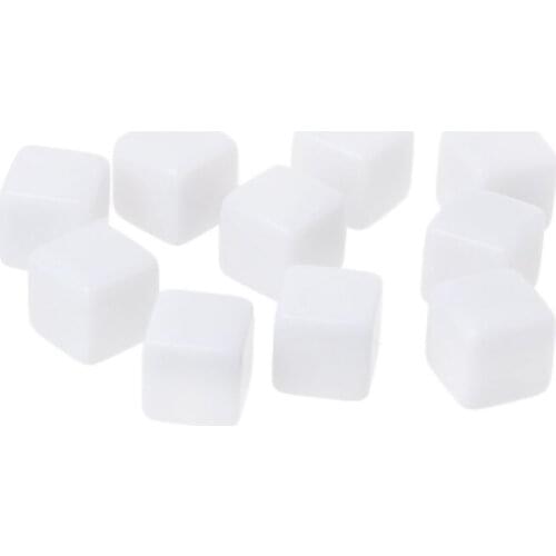10pcs 14mm Acrylic Blank Dice 6 Sided Party Family DIY Games Printing Kid Toys