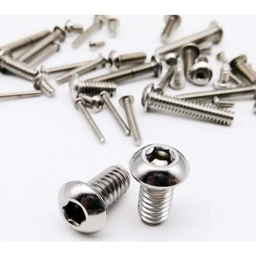 10pcs UNC 10#-24 1/4-20 US Coarse Thread 304 A2-70 stainless steel Allen Hex Hexagon Socket Button Head Round Screw Bolt ISO7380