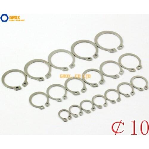 200 Pieces 10mm 304 Stainless Steel External Circlip Snap Retaining Ring
