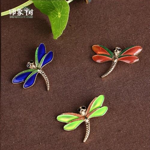 5/10Pcs 23*31mm Red Blue Yellow Dragonfly Shaped Zinc Alloy Metal Enamel Beads For DIY Jewelry Components Making Bracelets 945