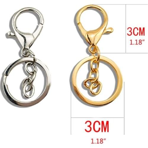 97QE 20Pcs Gold Silver Metal Snap Hook Lobster Clasps Lanyard Keyrings DIY Keychain Jewelry Findings