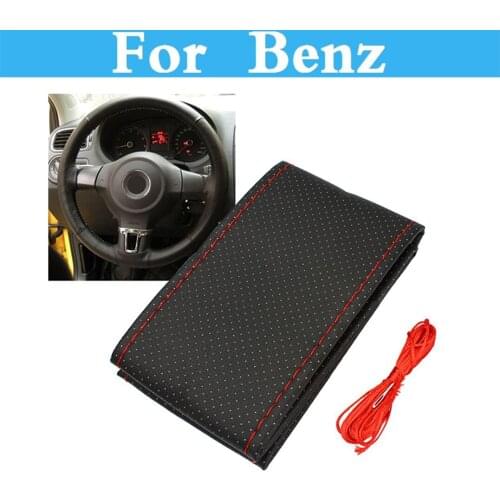 Car Styling Diy Car Steering Wheel Cover With Needles And Thread For Benz A Amg B E C S Glass Cla Gla Cls Gle Glc C63s A45