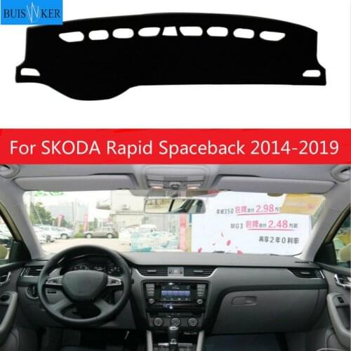 For SKODA Rapid Spaceback 2014-2019 Dashboard Cover Sun Shade Non-slip Dash Mat Pad Carpet Car Stickers Interior Accessories