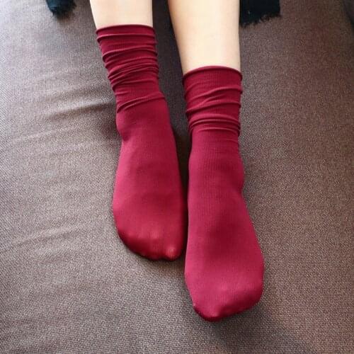 Colored Shiny Short Women Sock Cute Funny Short Socks Hipster Cotton Velet Socks Female Striped Candy Color Socks