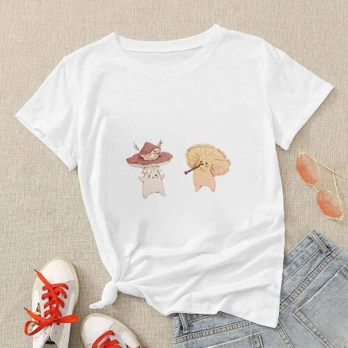 Mushroom Graphic T Shirts Sweatshirt Kawaii 90S Summer Top Vogue Shirt Harajuku Short Sleeve Funny Y2K Fashion Aesthetic Clothes