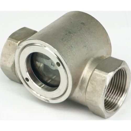 1-1/4" BSP Female SS304 Stainless Steel Window Glass Sight Flow Indicator With Impeller 2.5 Mpa