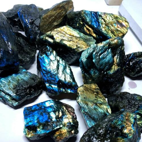 Natural Labradorite Quartz Crystal Mineral Specimen Reiki Healing 1pcs