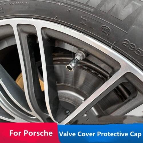 Suitable for porsche macan cayenne carbon fiber 718 car tire modification valve cap protective cap